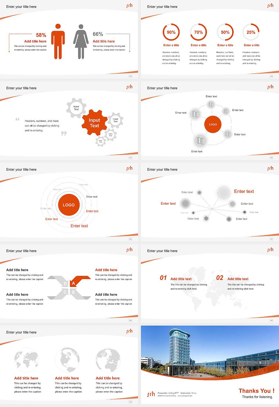 SRH University Heidelberg Course/Courseware Creation PPT Template16:9 ratio PPT effect preview image4