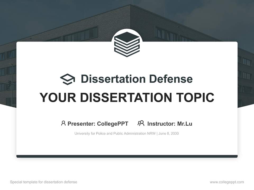 University for Police and Public Administration NRW Graduation Thesis Defense PPT Template4:3 ratio PPT effect preview image7