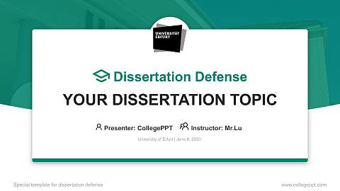 University of Erfurt Graduation Thesis Defense PPT Template