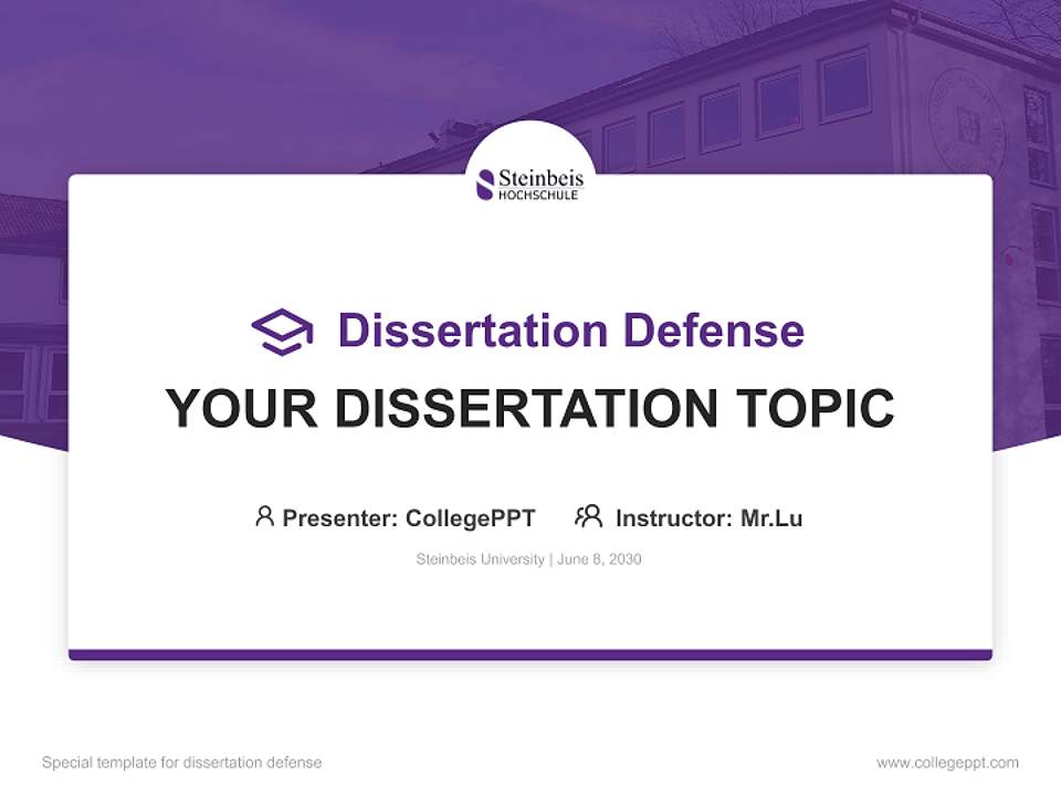 Steinbeis University Graduation Thesis Defense PPT Template4:3 ratio PPT effect preview image7