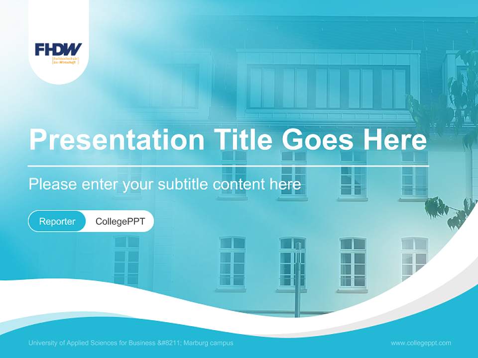 University of Applied Sciences for Business – Marburg campus Lecture Sharing and Networking Event PPT Template4:3 ratio PPT effect preview image4