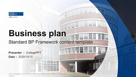 University of Duisburg-Essen – Duisburg campus Competition/Entrepreneurship Contest PPT Template
