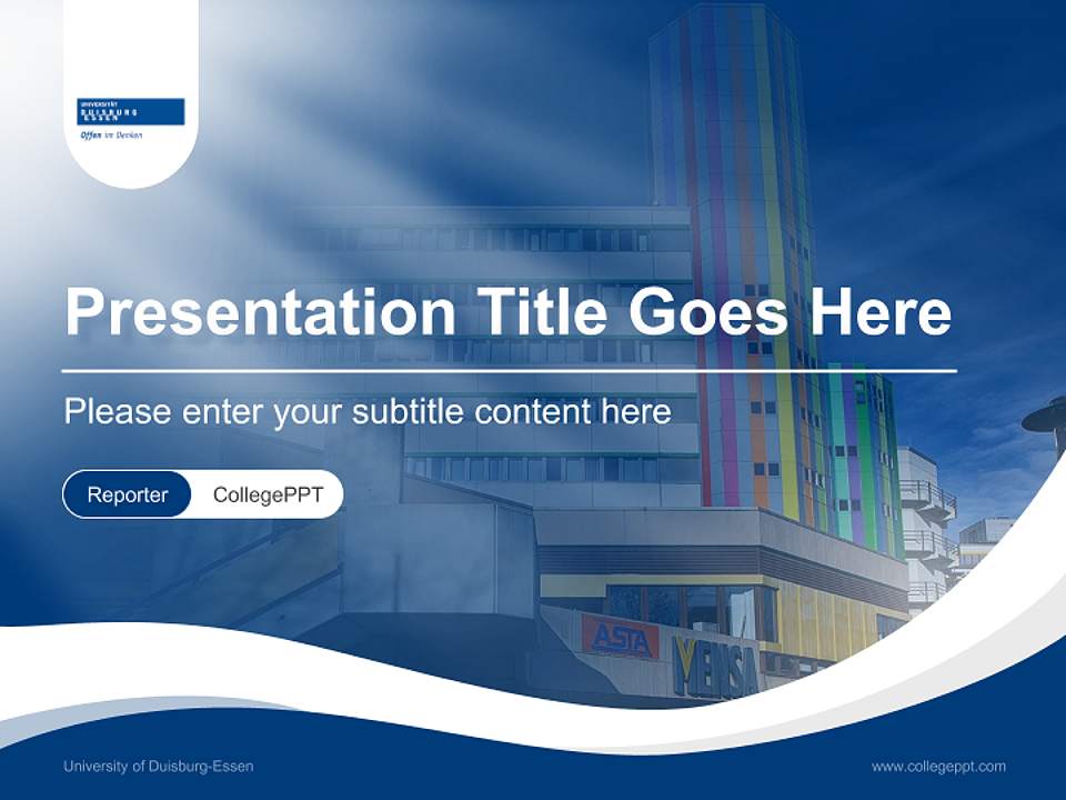 University of Duisburg-Essen Lecture Sharing and Networking Event PPT Template4:3 ratio PPT effect preview image4