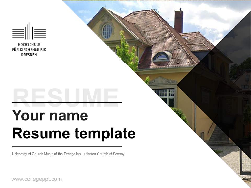 University of Church Music of the Evangelical Lutheran Church of Saxony Resume PPT Template4:3 ratio PPT effect preview image5