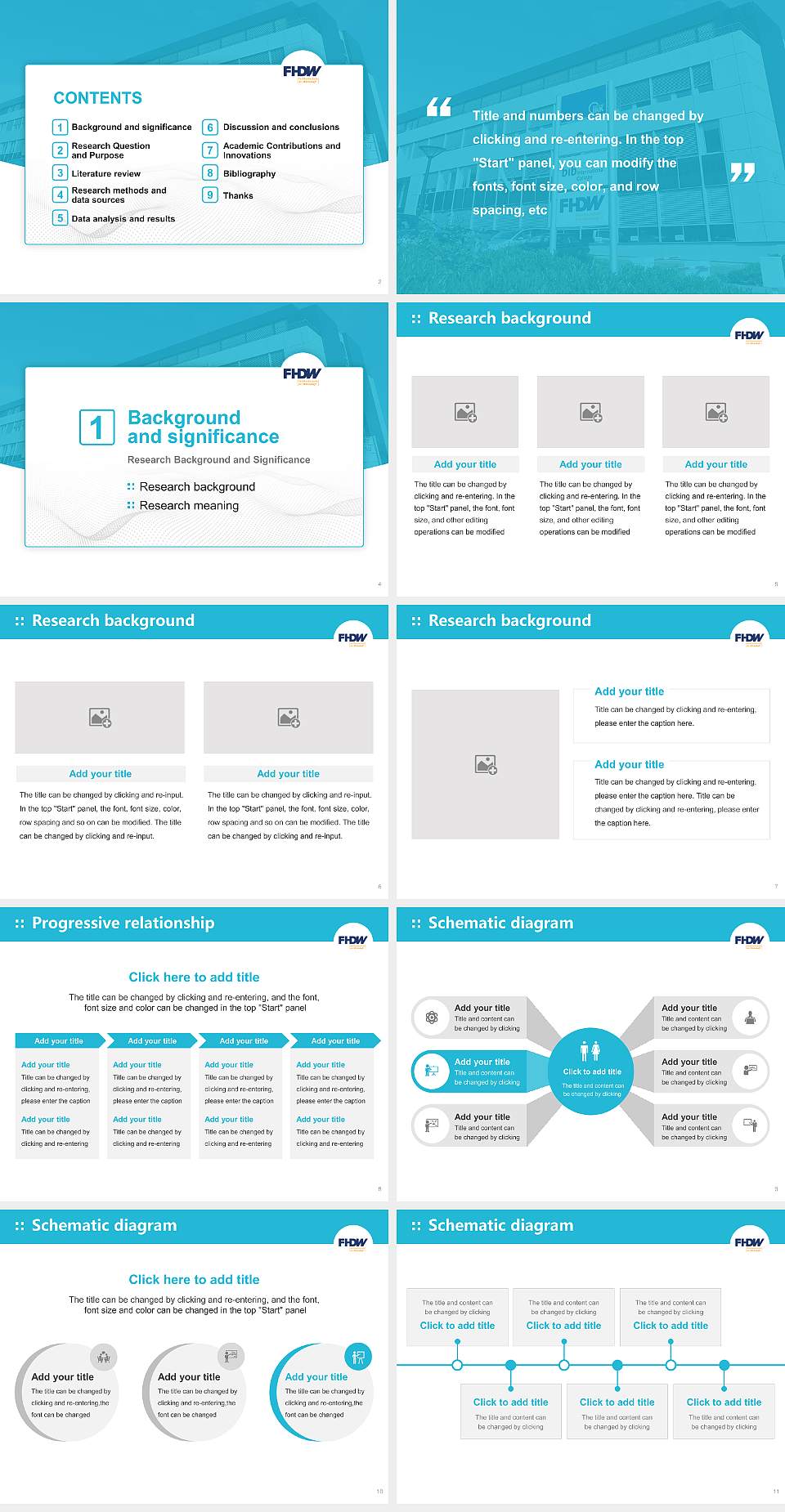 University of Applied Sciences for Business – Bielefeld campus Graduation Thesis Defense PPT Template4:3 ratio PPT effect preview image2
