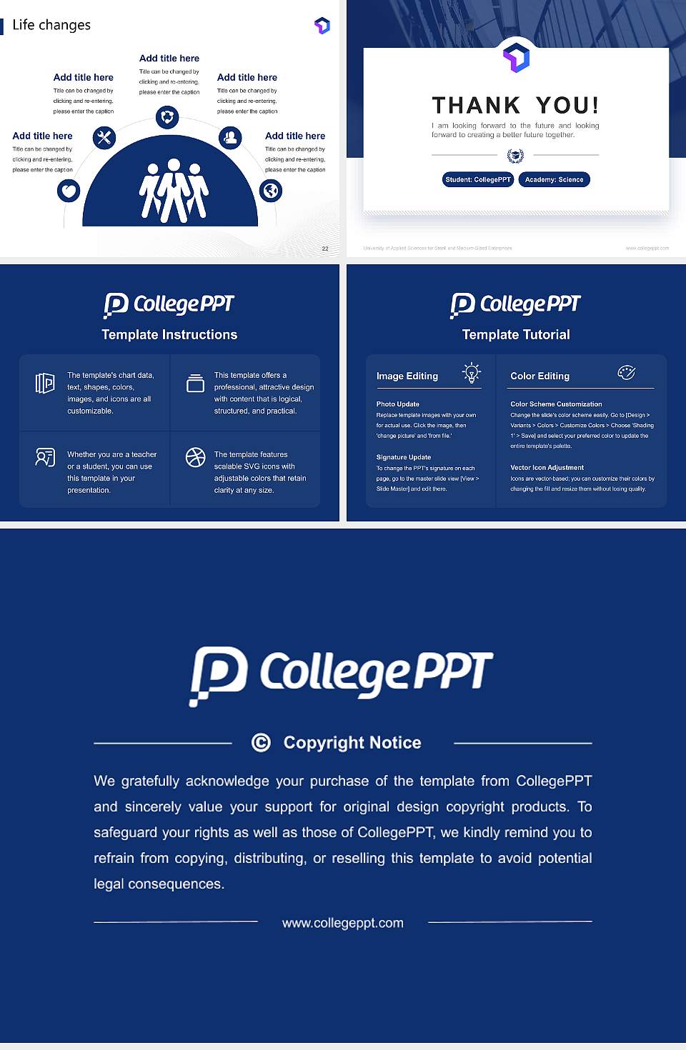 University of Applied Sciences for Small and Medium-Sized Enterprises National Scholarship Defense PPT Template4:3 ratio PPT effect preview image4