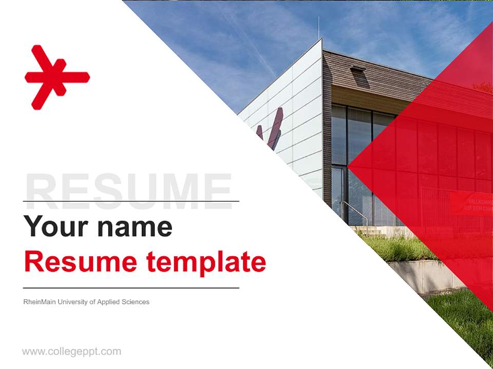 RheinMain University of Applied Sciences Resume PPT Template4:3 ratio PPT effect preview image5