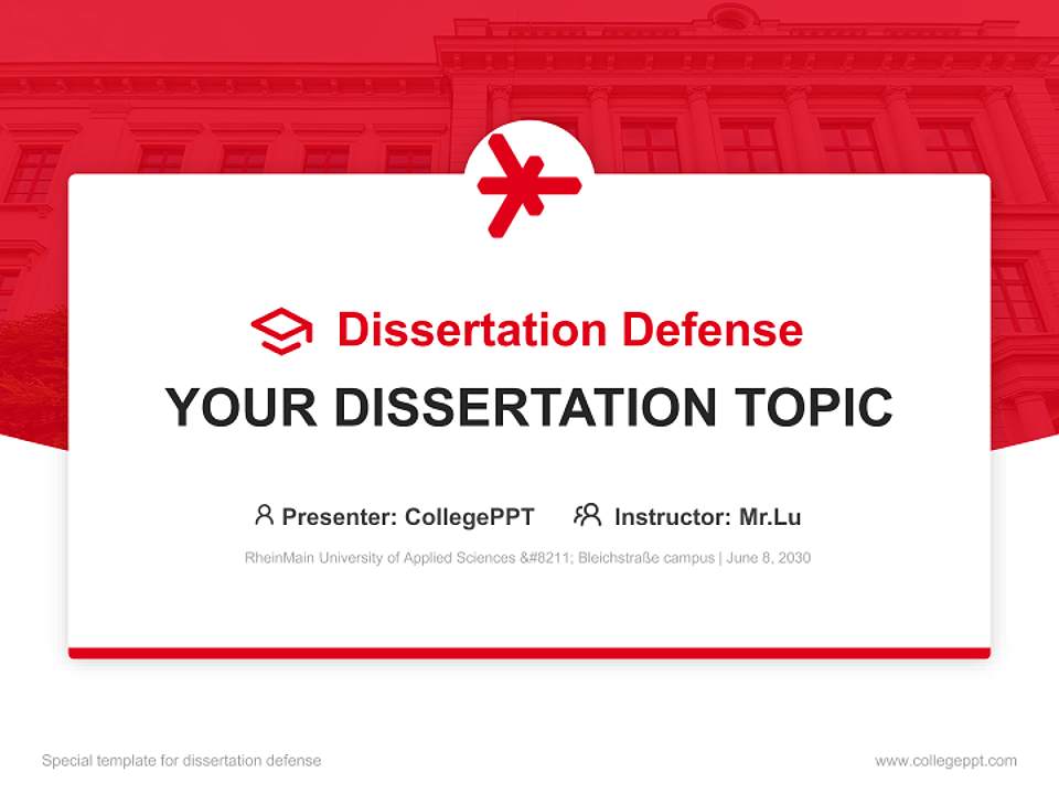 RheinMain University of Applied Sciences – Bleichstraße campus Graduation Thesis Defense PPT Template4:3 ratio PPT effect preview image7