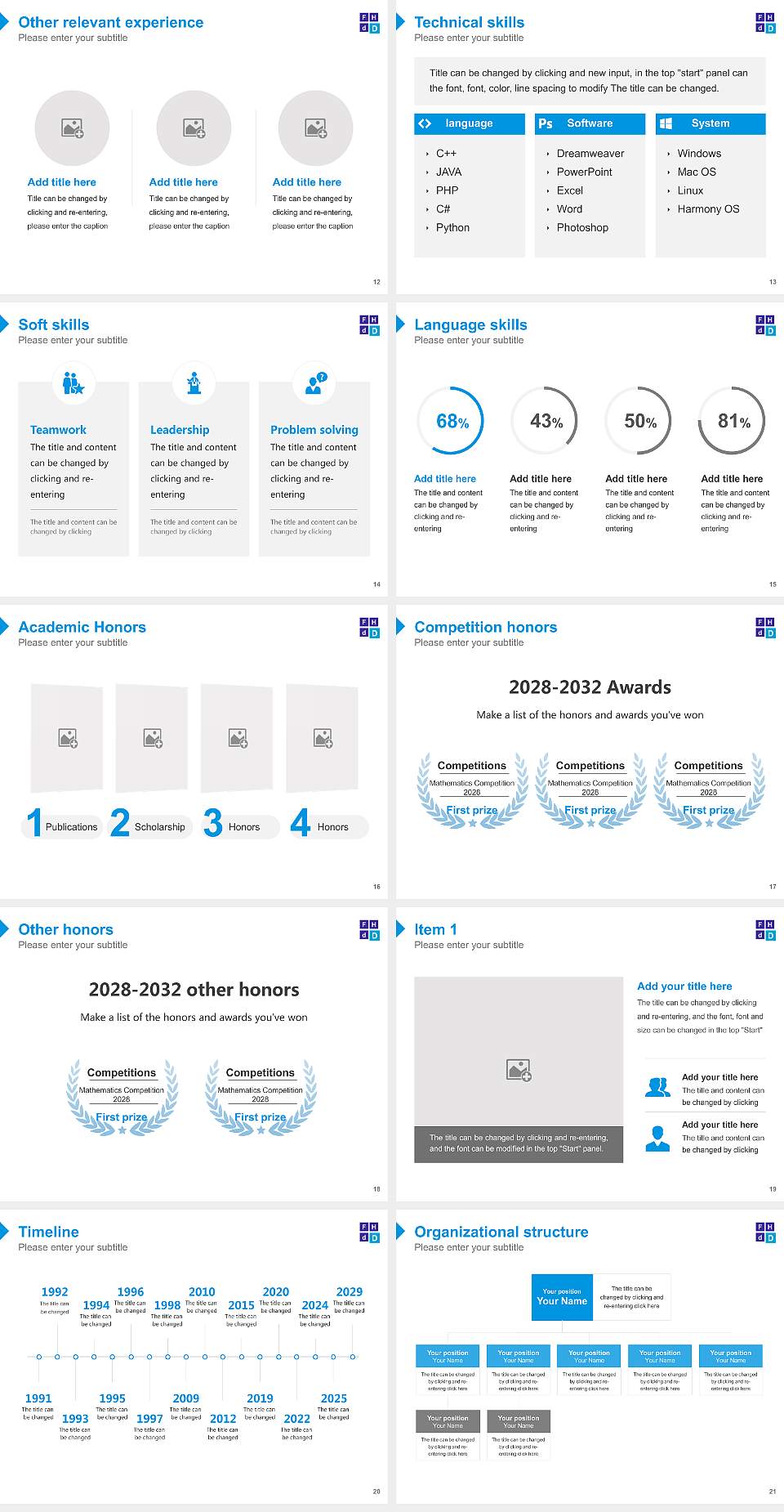 University of Applied Sciences of Diakonie Resume PPT Template4:3 ratio PPT effect preview image3