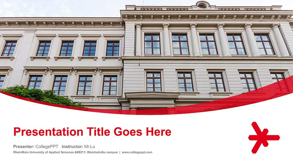 RheinMain University of Applied Sciences – Bleichstraße campus Course/Courseware Creation PPT Template16:9 ratio PPT effect preview image