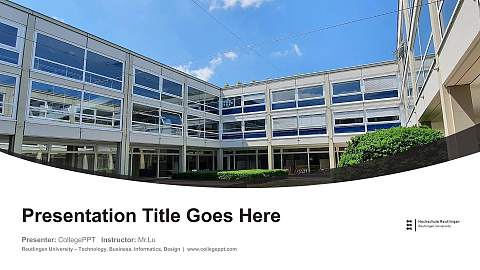 Reutlingen University – Technology, Business, Informatics, Design Course/Courseware Creation PPT Template