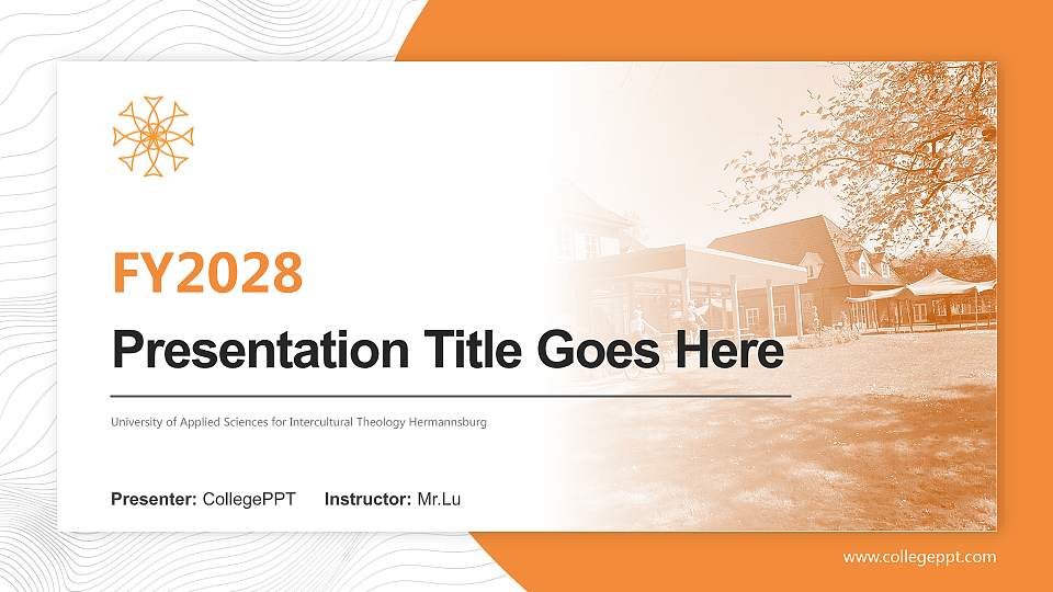 University of Applied Sciences for Intercultural Theology Hermannsburg Academic Presentation/Research Findings Report PPT Template16:9 ratio PPT effect preview image