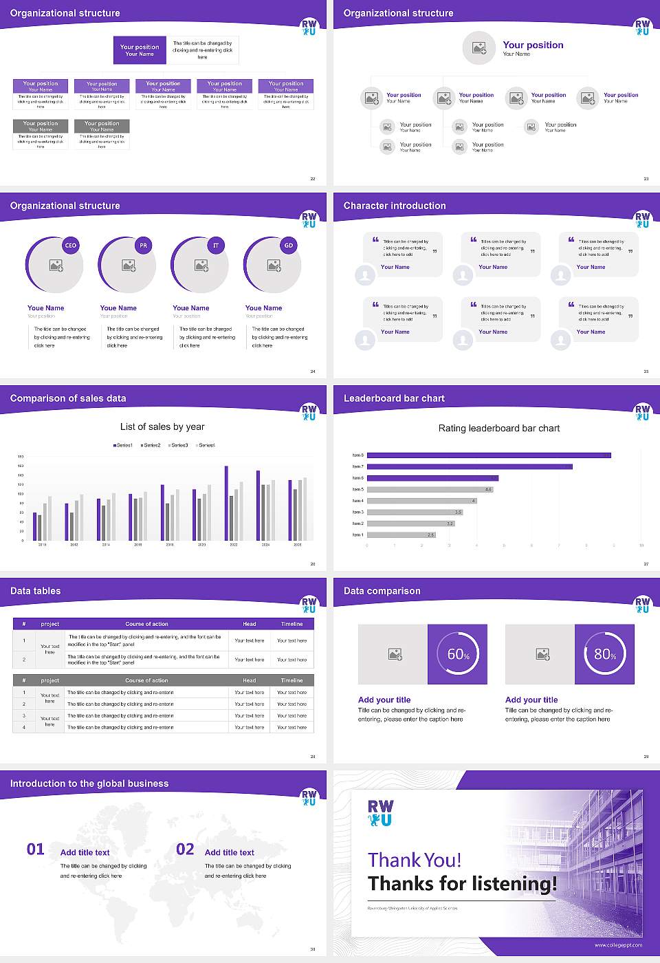 Ravensburg-Weingarten University of Applied Sciences Academic Presentation/Research Findings Report PPT Template16:9 ratio PPT effect preview image4