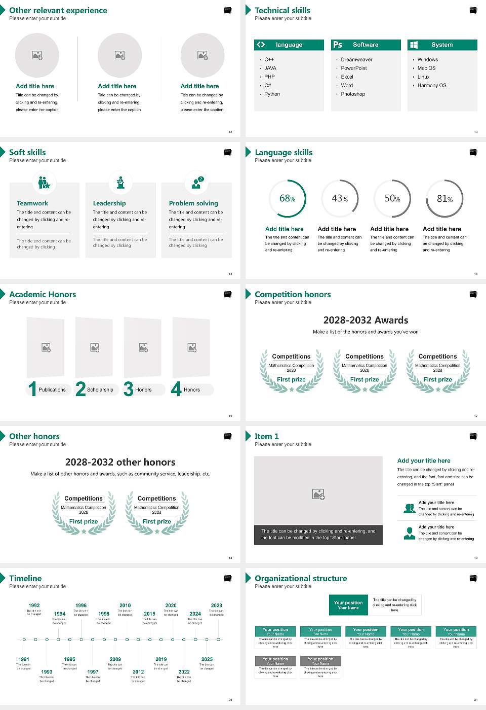 University of Erfurt Resume PPT Template16:9 ratio PPT effect preview image3