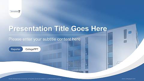 South Westphalia University of Applied Sciences – Lüdenscheid campus Lecture Sharing and Networking Event PPT Template