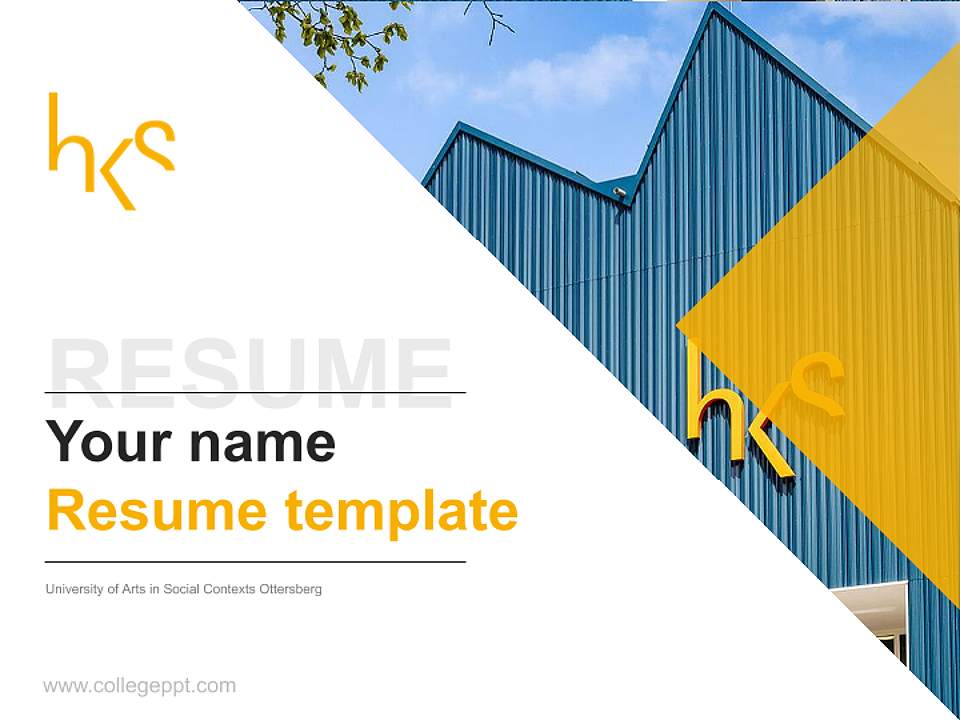 University of Arts in Social Contexts Ottersberg Resume PPT Template4:3 ratio PPT effect preview image5
