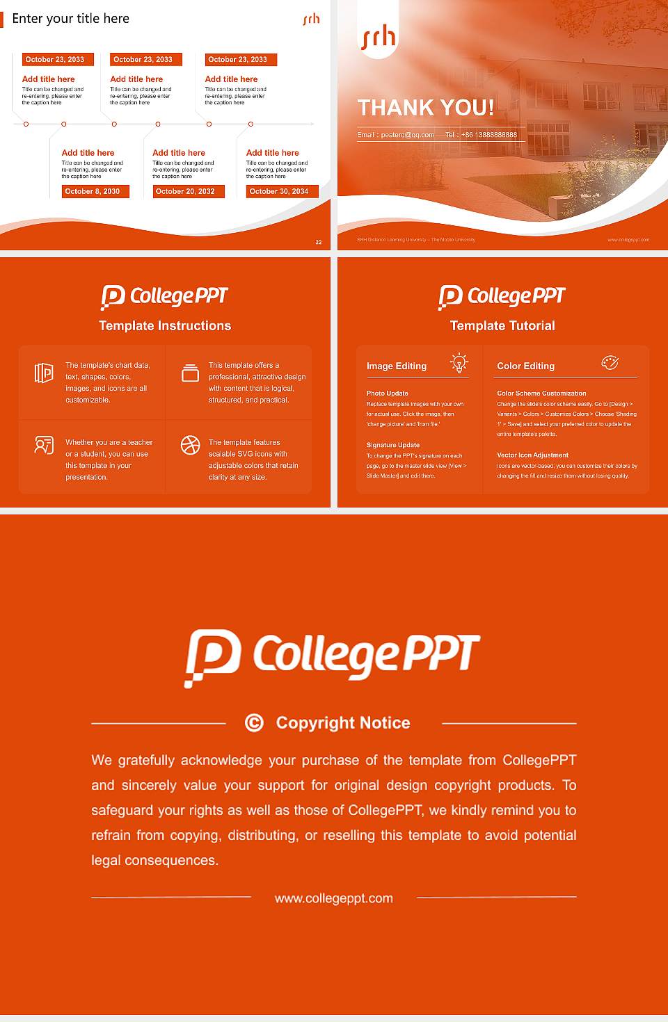 SRH Distance Learning University – The Mobile University Lecture Sharing and Networking Event PPT Template4:3 ratio PPT effect preview image4