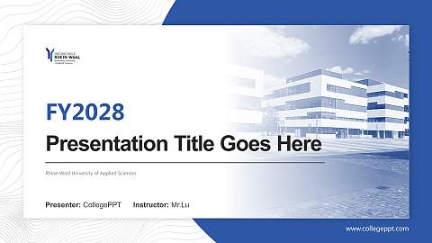 Rhine-Waal University of Applied Sciences Academic Presentation/Research Findings Report PPT Template