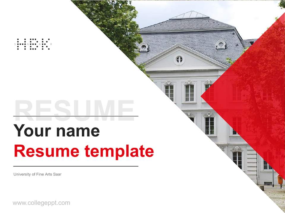University of Fine Arts Saar Resume PPT Template4:3 ratio PPT effect preview image5