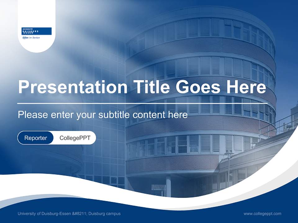 University of Duisburg-Essen – Duisburg campus Lecture Sharing and Networking Event PPT Template4:3 ratio PPT effect preview image4