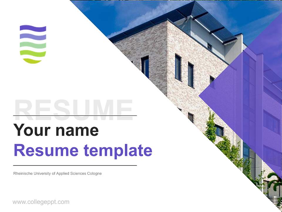 Rheinische University of Applied Sciences Cologne Resume PPT Template4:3 ratio PPT effect preview image5