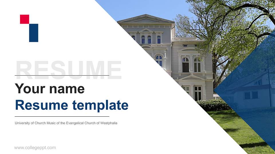 University of Church Music of the Evangelical Church of Westphalia Resume PPT Template16:9 ratio PPT effect preview image