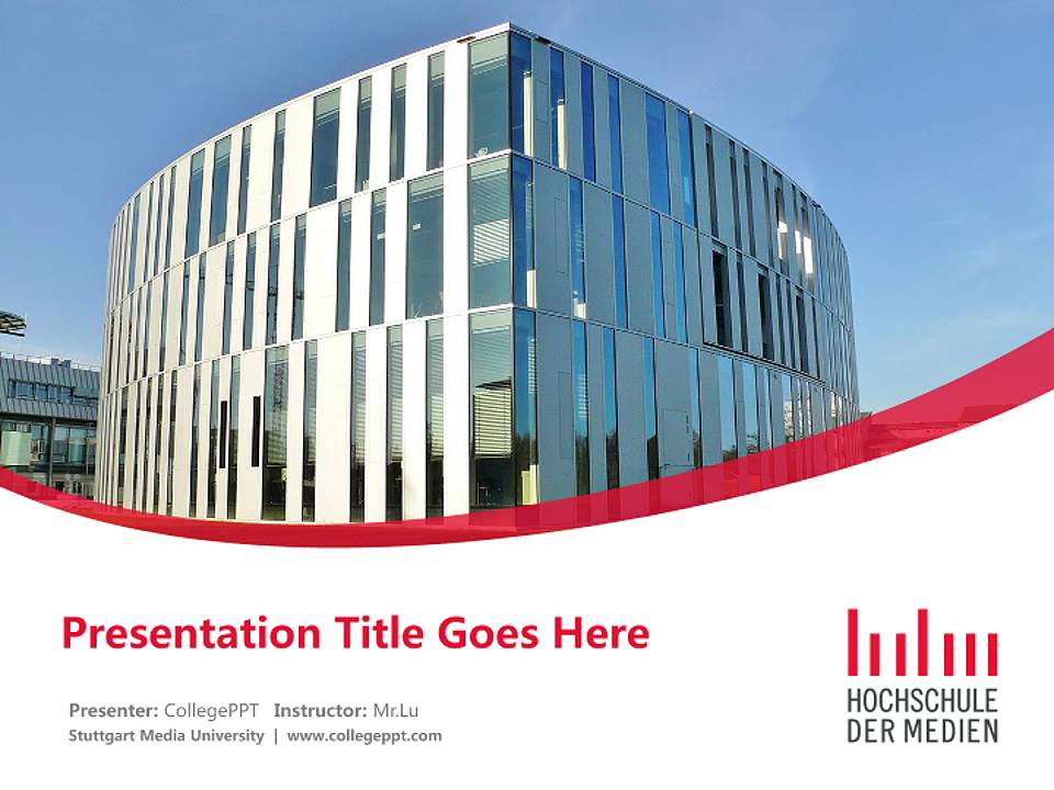 Stuttgart Media University Course/Courseware Creation PPT Template4:3 ratio PPT effect preview image5