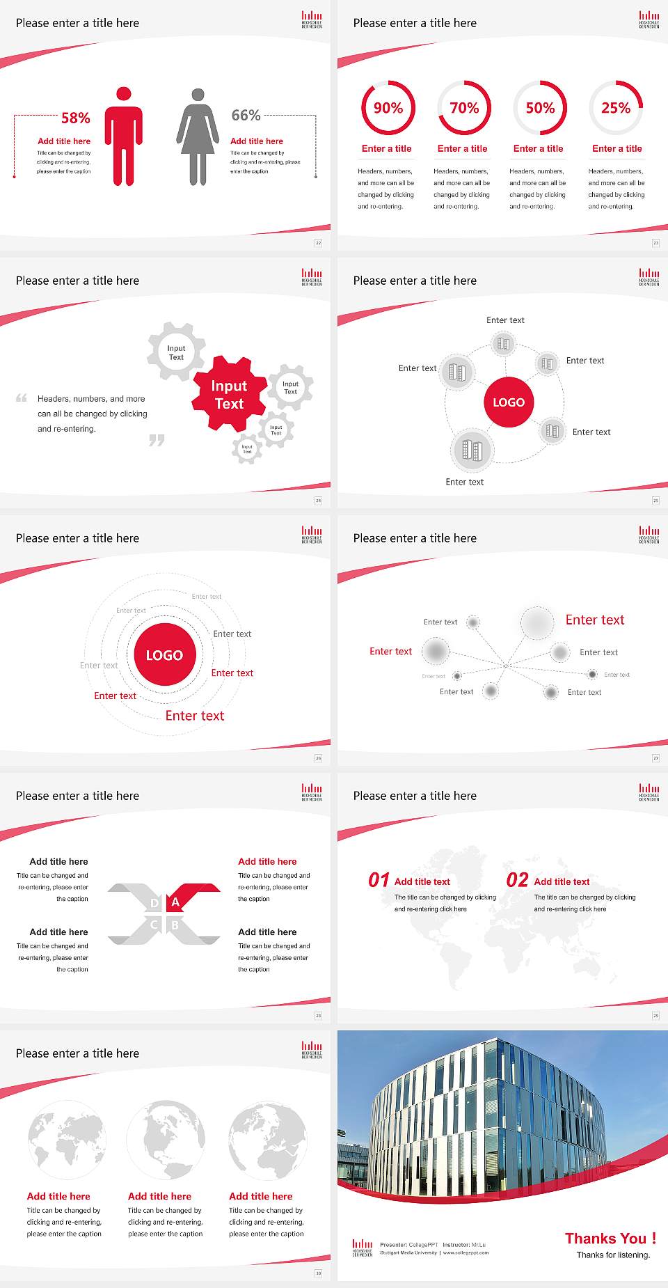 Stuttgart Media University Course/Courseware Creation PPT Template4:3 ratio PPT effect preview image4