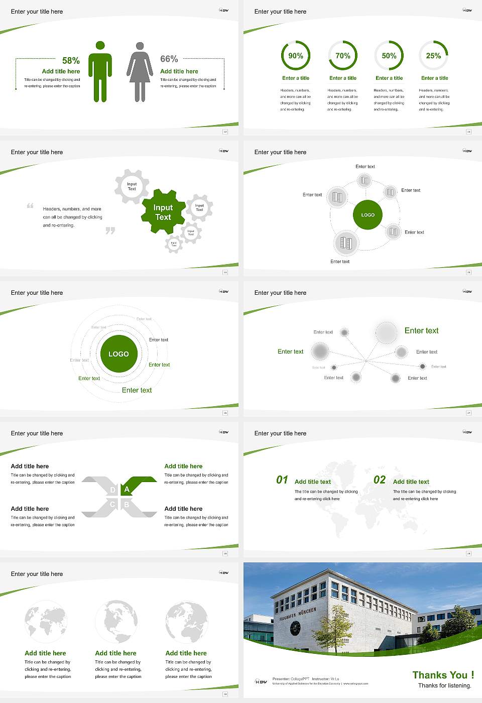 University of Applied Sciences for the Bavarian Economy Course/Courseware Creation PPT Template16:9 ratio PPT effect preview image4