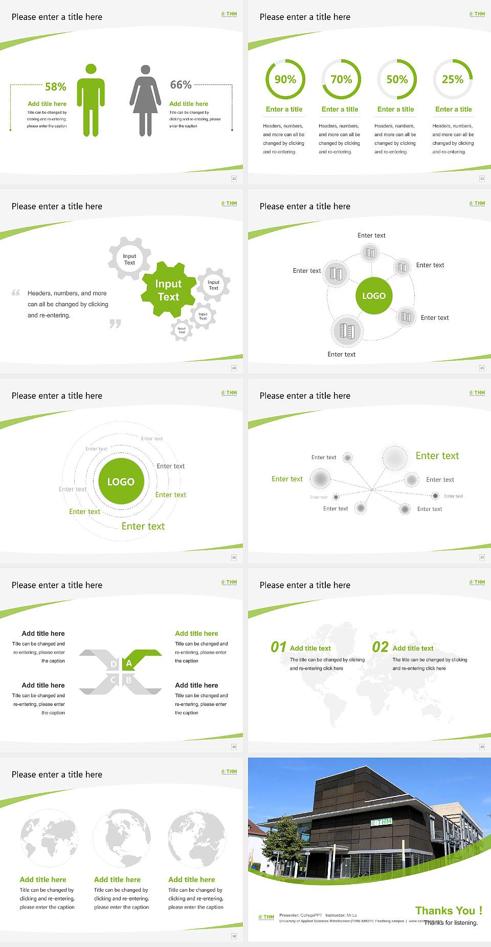 University of Applied Sciences Mittelhessen (THM) – Friedberg campus Course/Courseware Creation PPT Template4:3 ratio PPT effect preview image4
