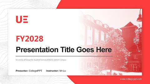 University of Europe for Applied Sciences – Iserlohn campus Academic Presentation/Research Findings Report PPT Template