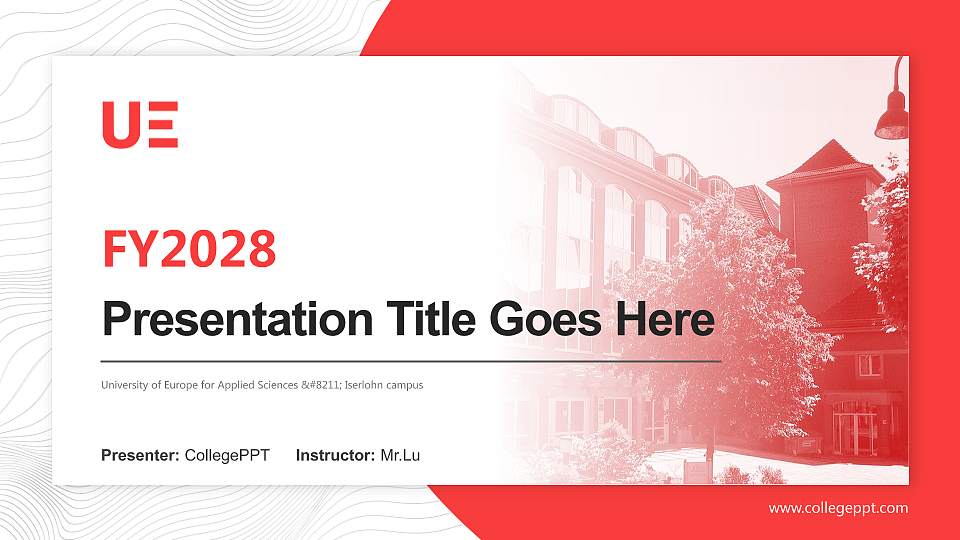 University of Europe for Applied Sciences – Iserlohn campus Academic Presentation/Research Findings Report PPT Template16:9 ratio PPT effect preview image