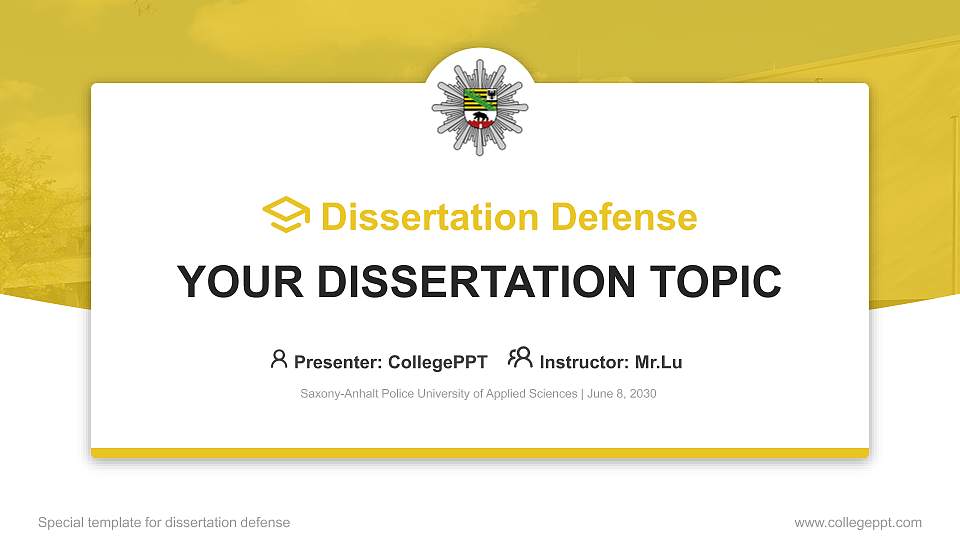 Saxony-Anhalt Police University of Applied Sciences Graduation Thesis Defense PPT Template16:9 ratio PPT effect preview image