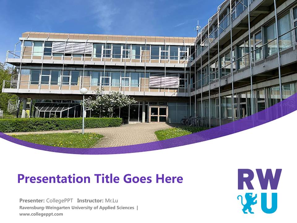 Ravensburg-Weingarten University of Applied Sciences Course/Courseware Creation PPT Template4:3 ratio PPT effect preview image5