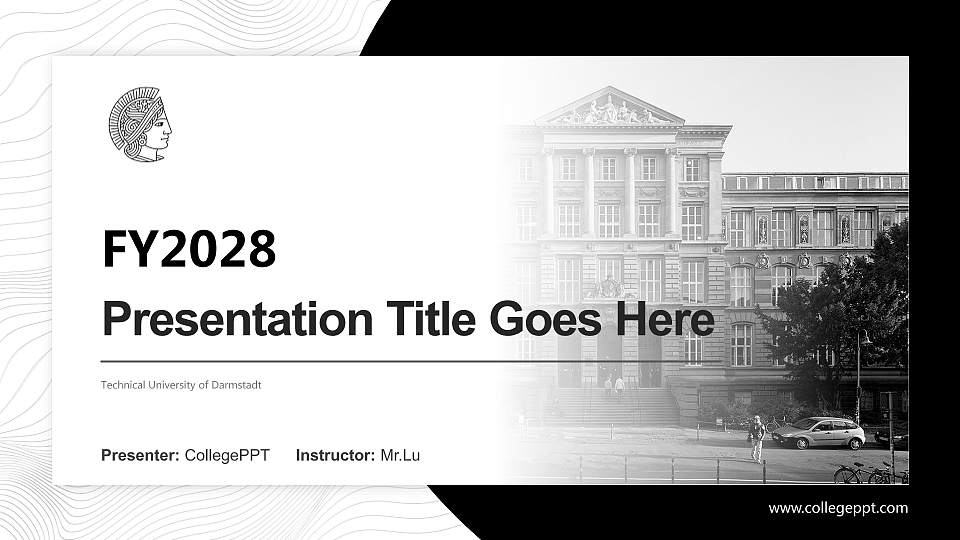 Technical University of Darmstadt Academic Presentation/Research Findings Report PPT Template16:9 ratio PPT effect preview image