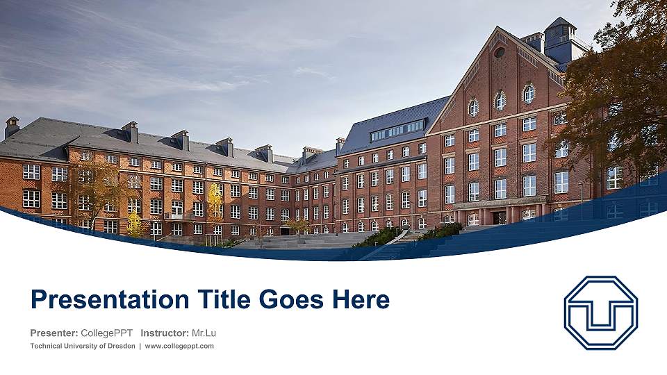 Technical University of Dresden Course/Courseware Creation PPT Template16:9 ratio PPT effect preview image