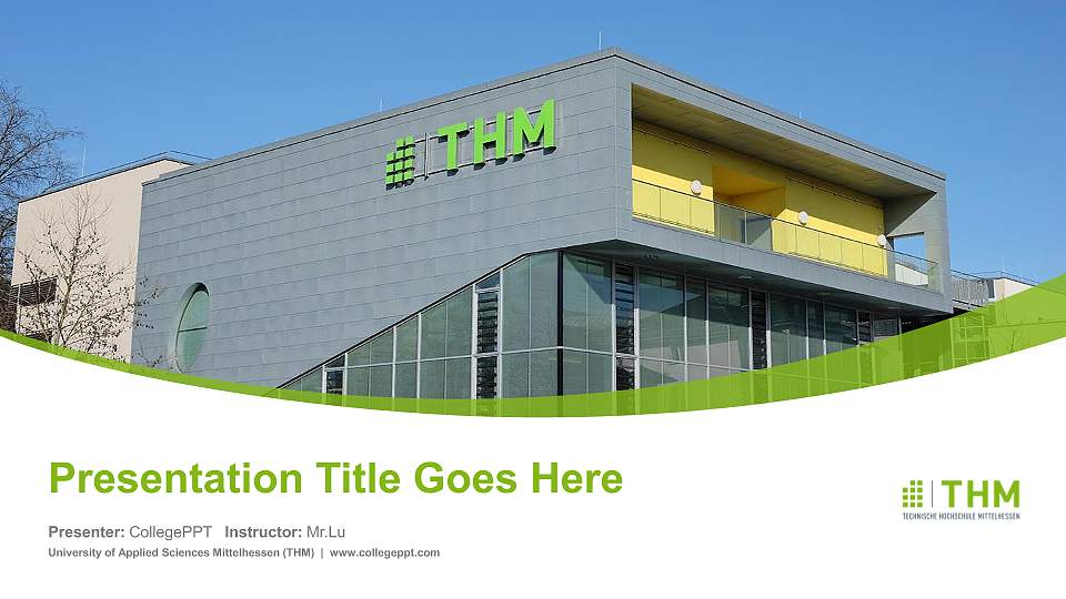 University of Applied Sciences Mittelhessen (THM) Course/Courseware Creation PPT Template16:9 ratio PPT effect preview image