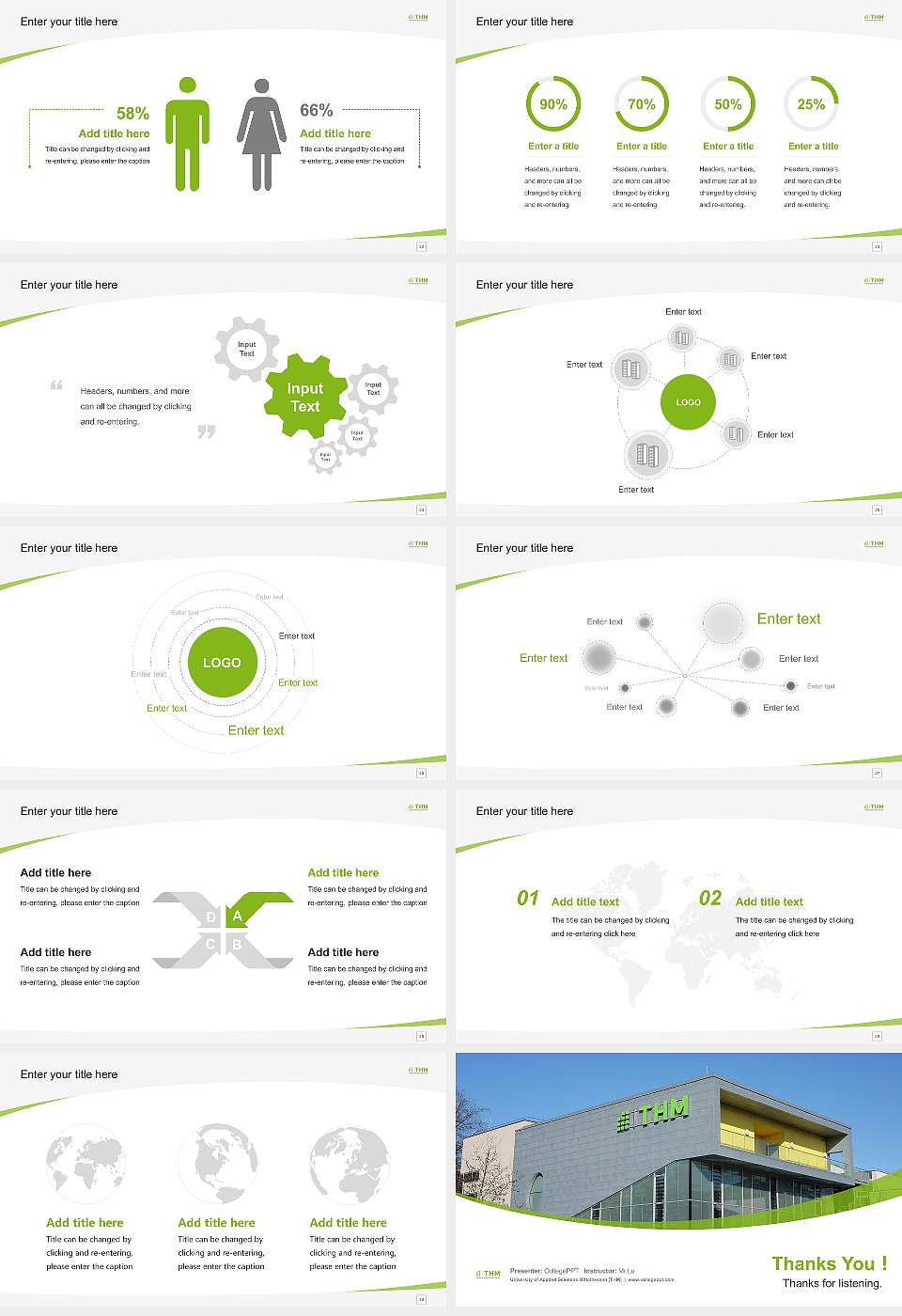 University of Applied Sciences Mittelhessen (THM) Course/Courseware Creation PPT Template16:9 ratio PPT effect preview image4