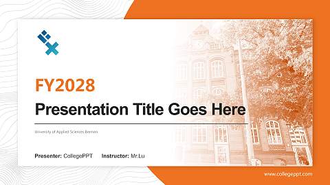 University of Applied Sciences Bremen Academic Presentation/Research Findings Report PPT Template