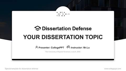 Trier University of Applied Sciences Graduation Thesis Defense PPT Template