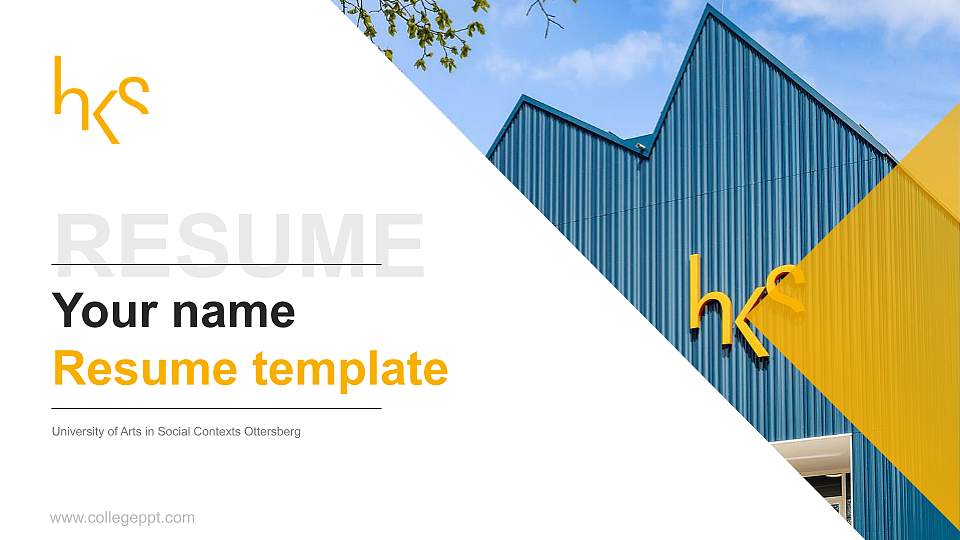 University of Arts in Social Contexts Ottersberg Resume PPT Template16:9 ratio PPT effect preview image