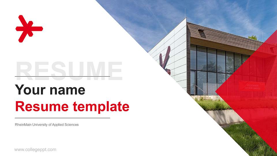 RheinMain University of Applied Sciences Resume PPT Template16:9 ratio PPT effect preview image