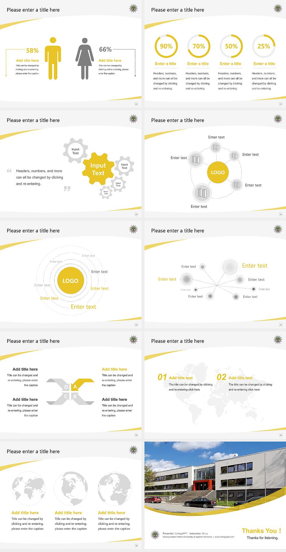 Saxony-Anhalt Police University of Applied Sciences Course/Courseware Creation PPT Template4:3 ratio PPT effect preview image4
