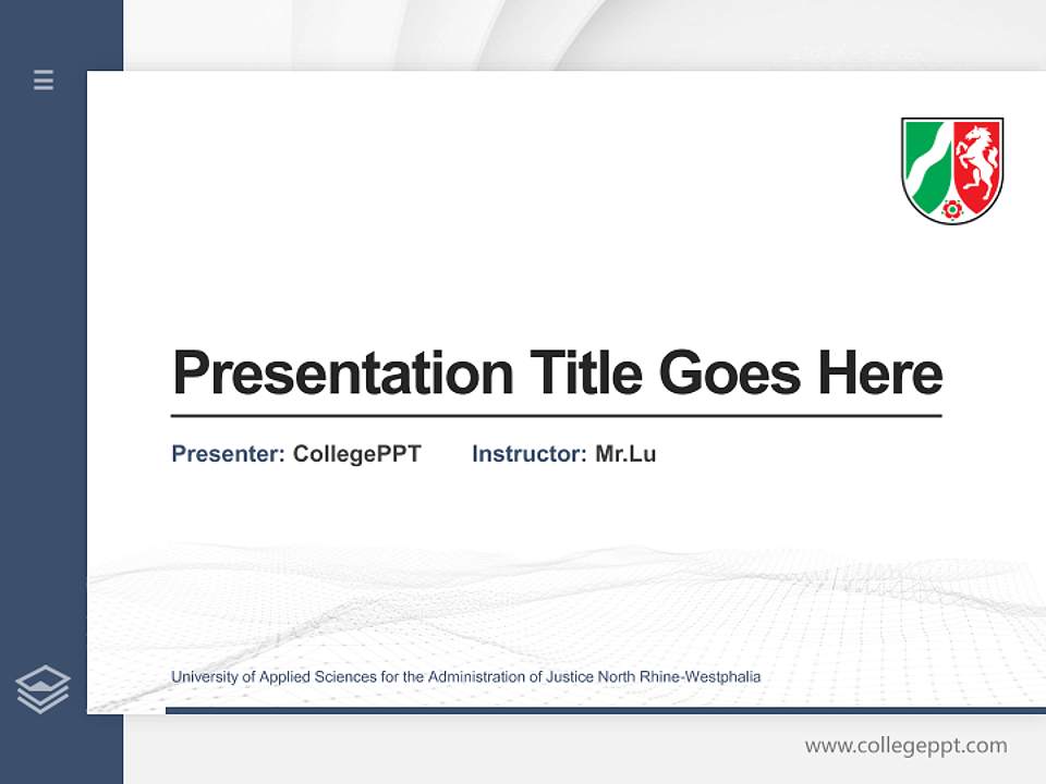 University of Applied Sciences for the Administration of Justice North Rhine-Westphalia Thesis Proposal/Graduation Defense PPT Template4:3 ratio PPT effect preview image5