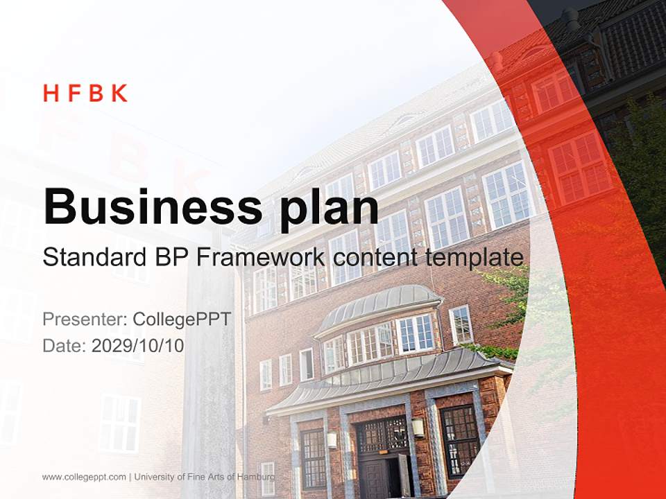 University of Fine Arts of Hamburg Competition/Entrepreneurship Contest PPT Template4:3 ratio PPT effect preview image9