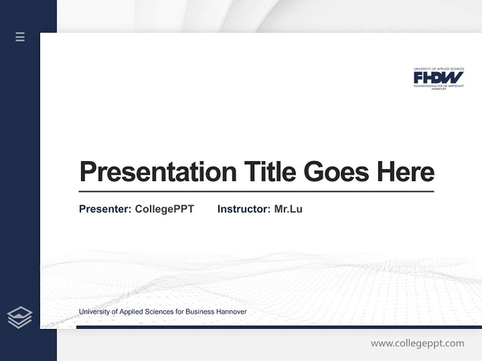 University of Applied Sciences for Business Hannover Thesis Proposal/Graduation Defense PPT Template4:3 ratio PPT effect preview image5