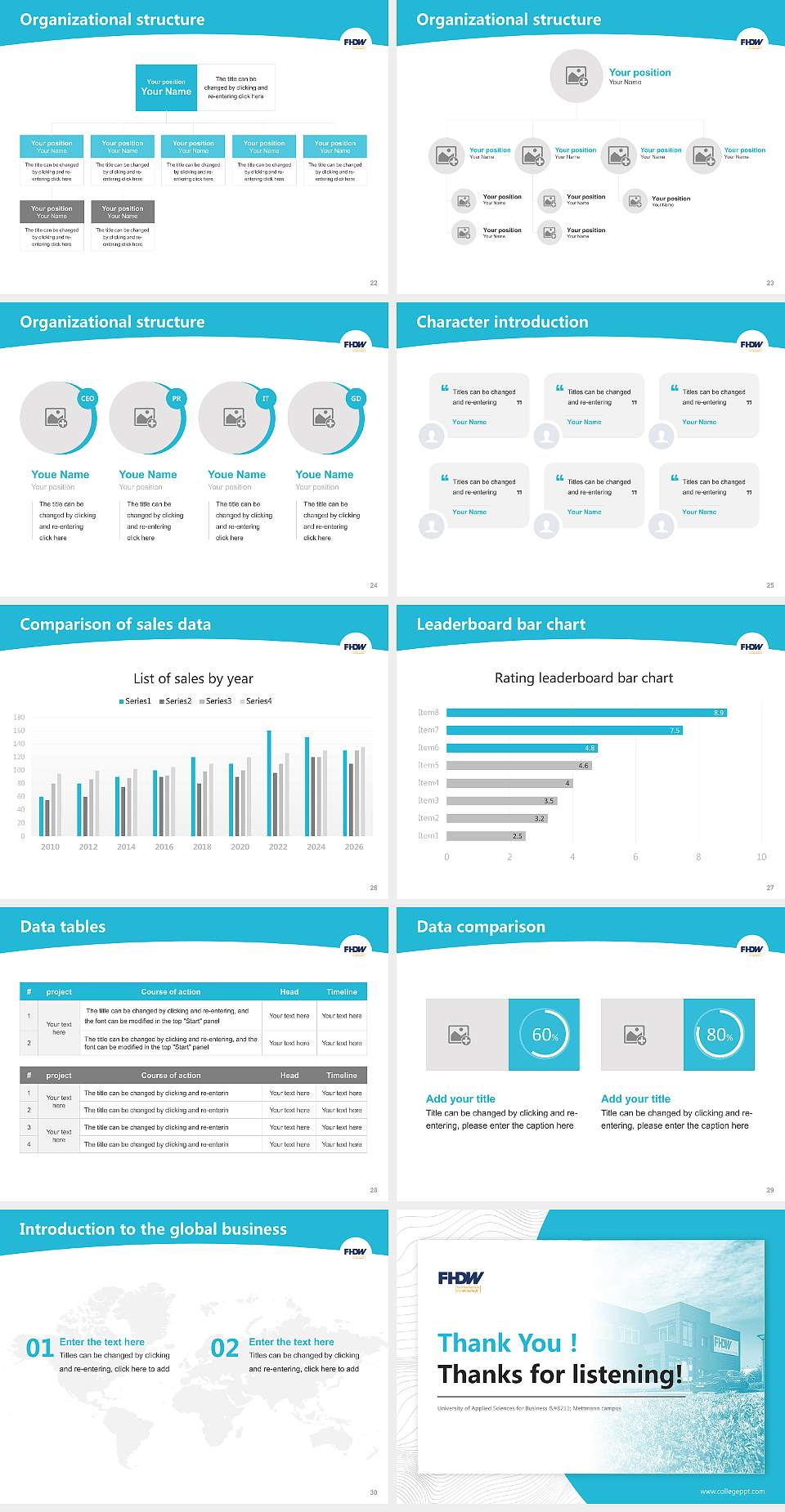 University of Applied Sciences for Business – Mettmann campus Academic Presentation/Research Findings Report PPT Template4:3 ratio PPT effect preview image4