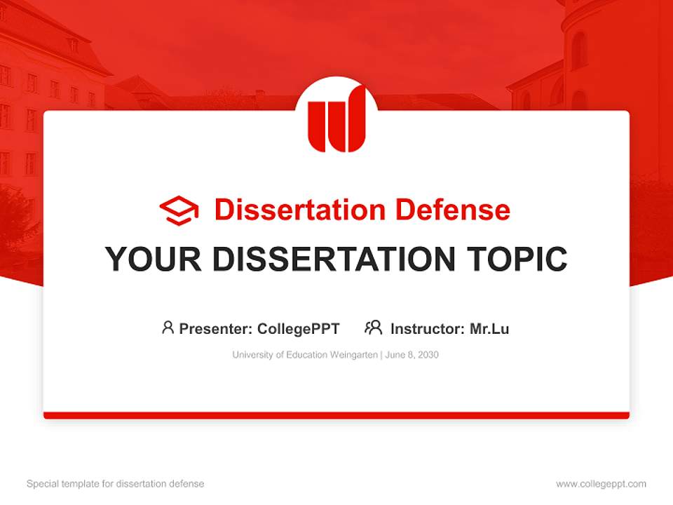 University of Education Weingarten Graduation Thesis Defense PPT Template4:3 ratio PPT effect preview image7