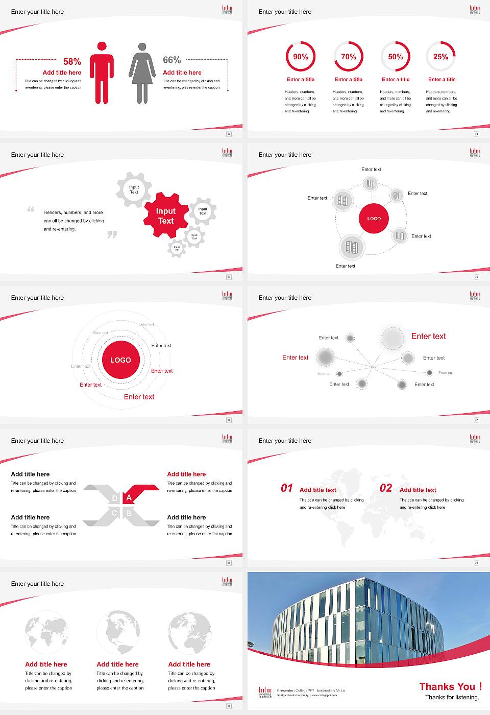 Stuttgart Media University Course/Courseware Creation PPT Template16:9 ratio PPT effect preview image4