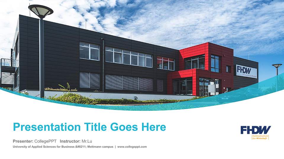 University of Applied Sciences for Business – Mettmann campus Course/Courseware Creation PPT Template16:9 ratio PPT effect preview image